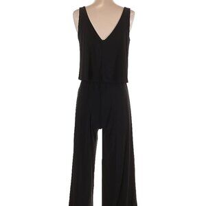 Tahari Wide Leg Cropped Jumpsuit Black M